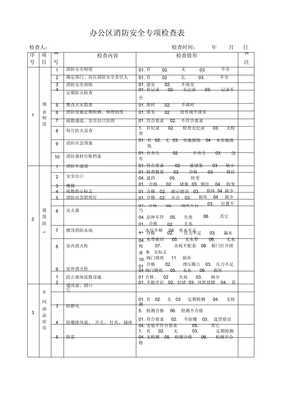 一般企業(yè)、辦公樓消防安全專(zhuān)項(xiàng)檢查表